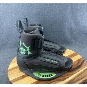 Slingshot Option Wakeboard Binding Boots Black Green Mens Size 8-10 M/L